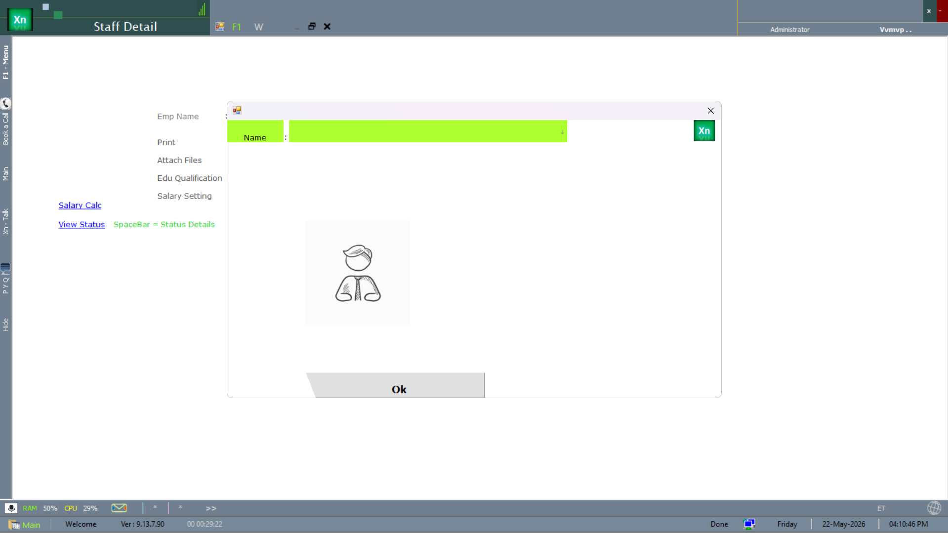 Staff Detail — icon / avatar picker dialog