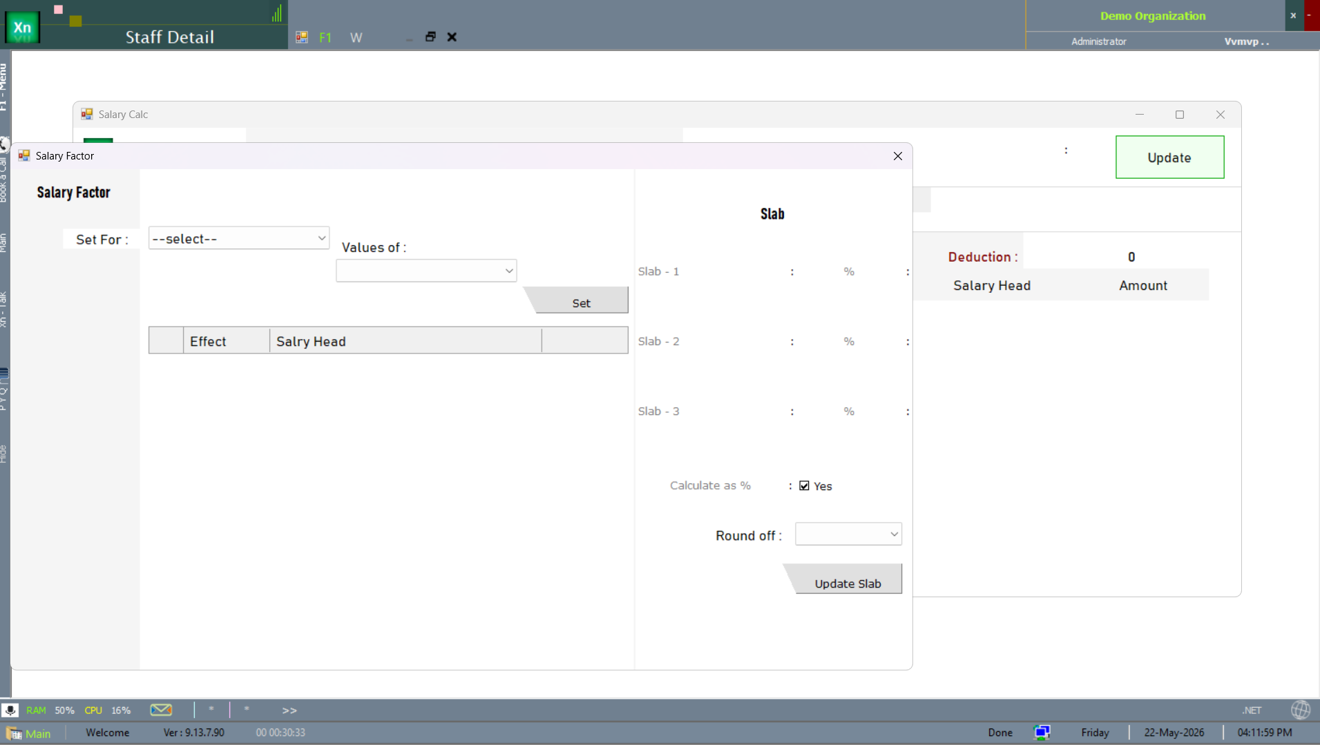 Staff Detail — new employee creation form