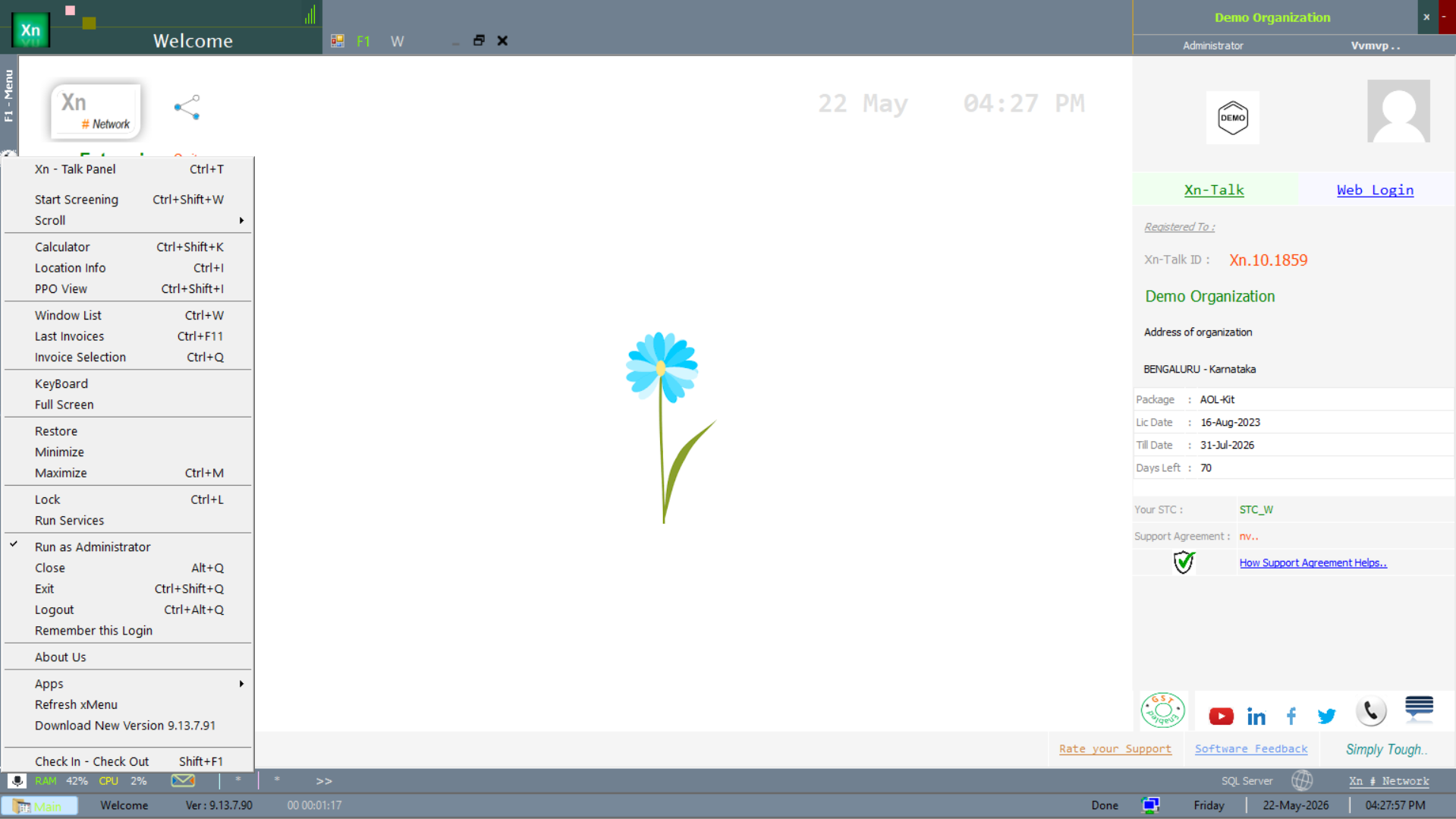 Left sidebar with Scroll option highlighted