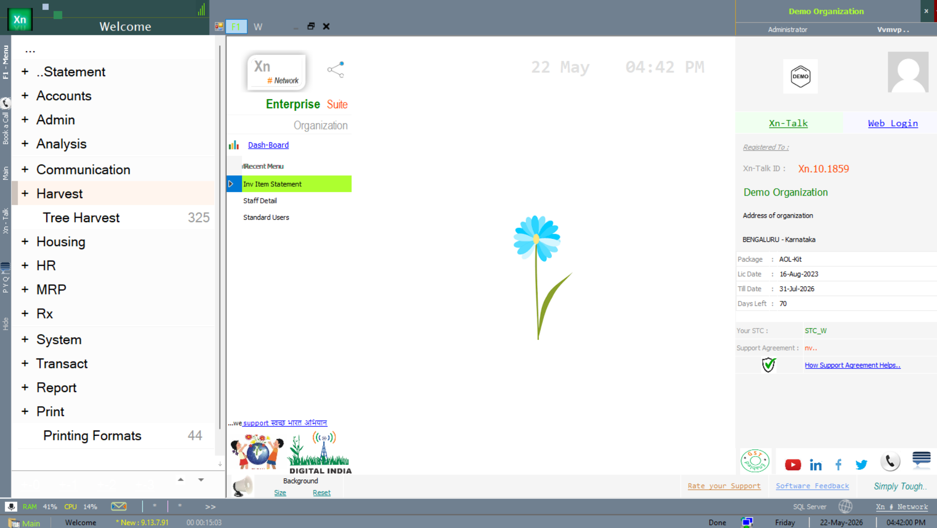 All main menus fully expanded showing complete hierarchy