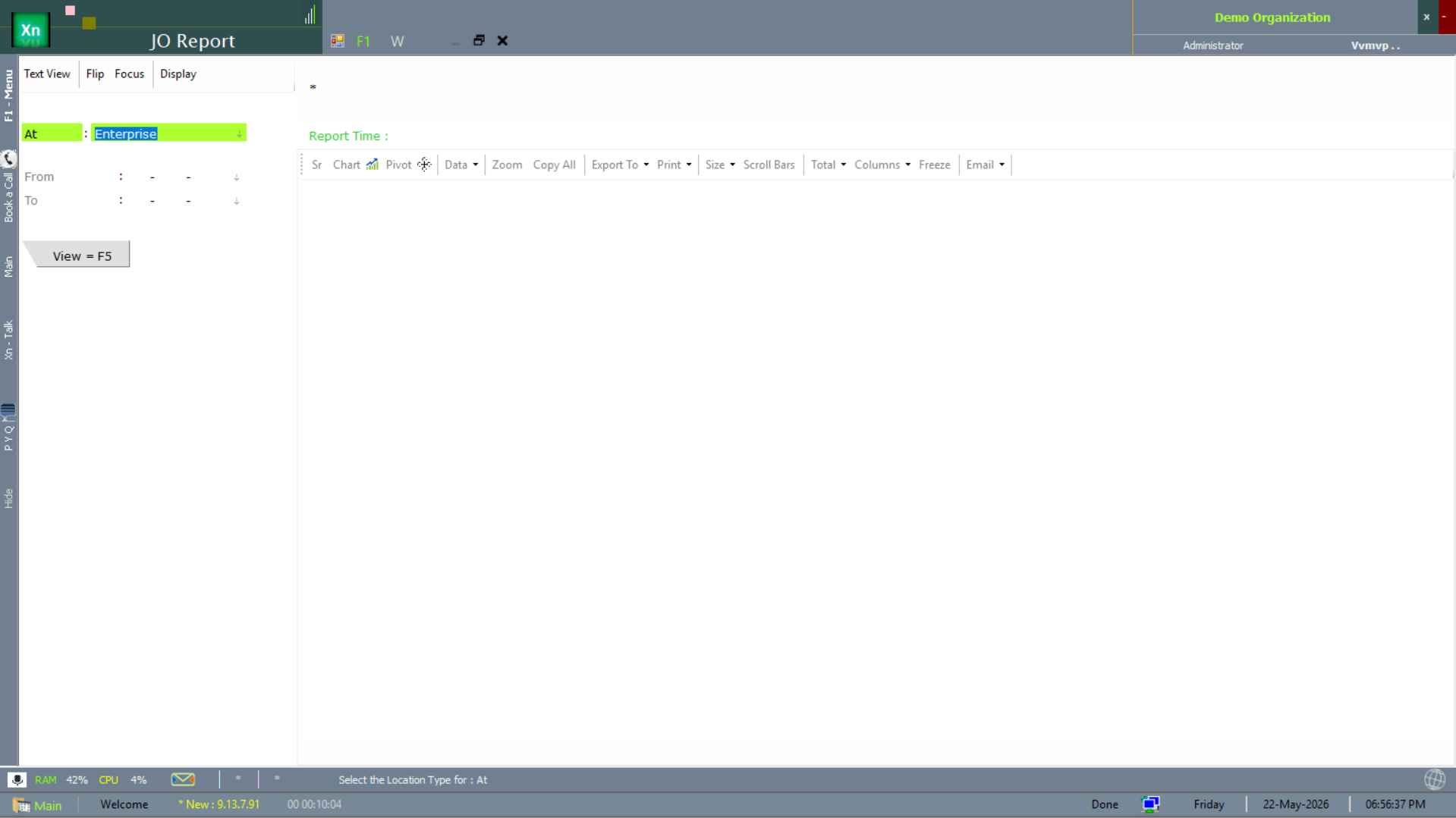 Job Order Report with enterprise attribute filter