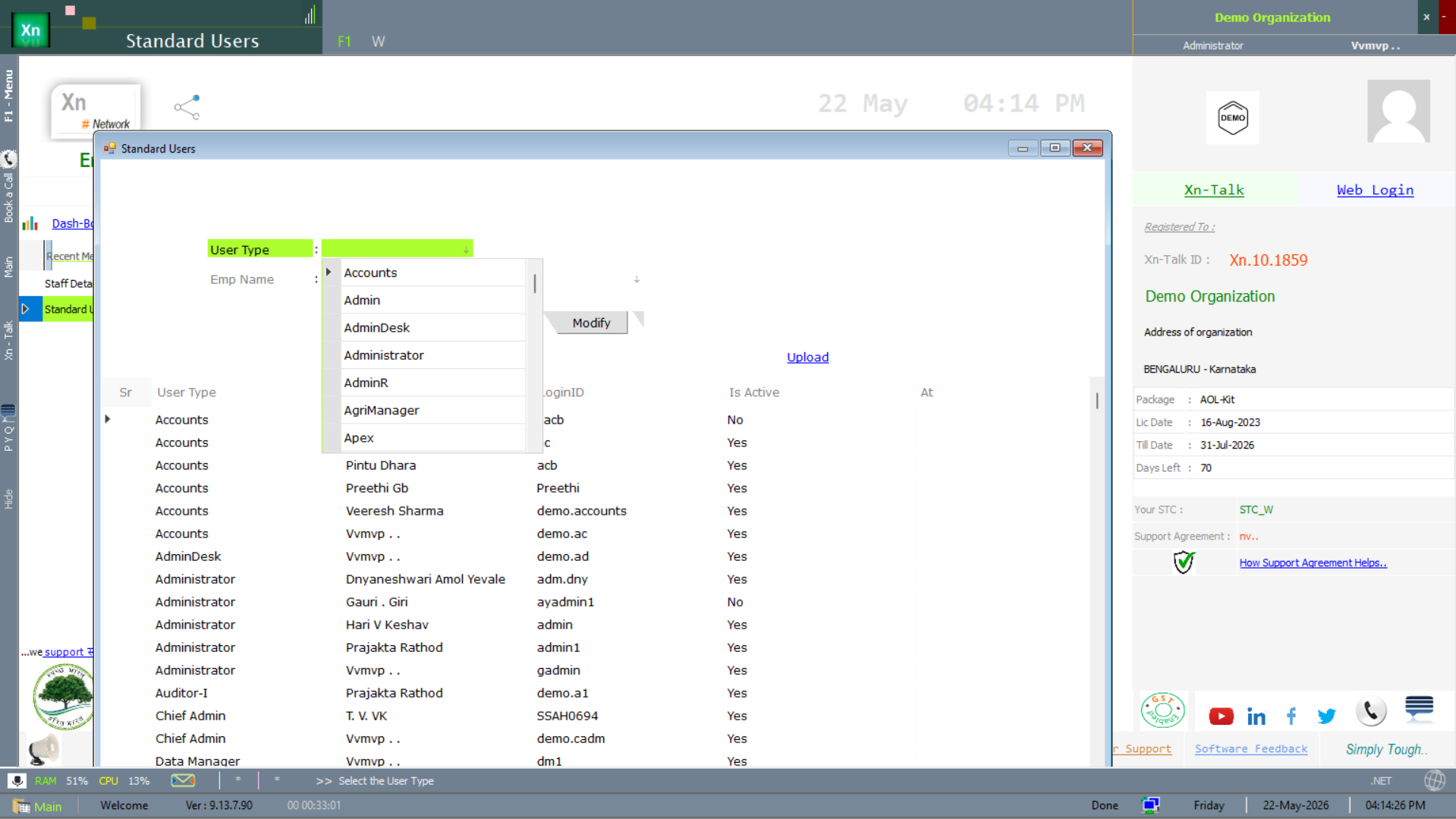Standard Users — alternate view